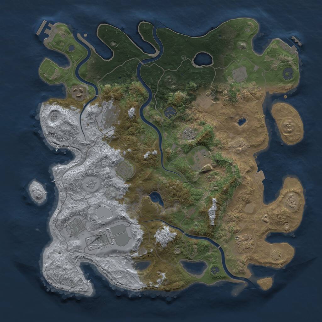 Rust Map: Procedural Map, Size: 4000, Seed: 2089273816, 18 Monuments