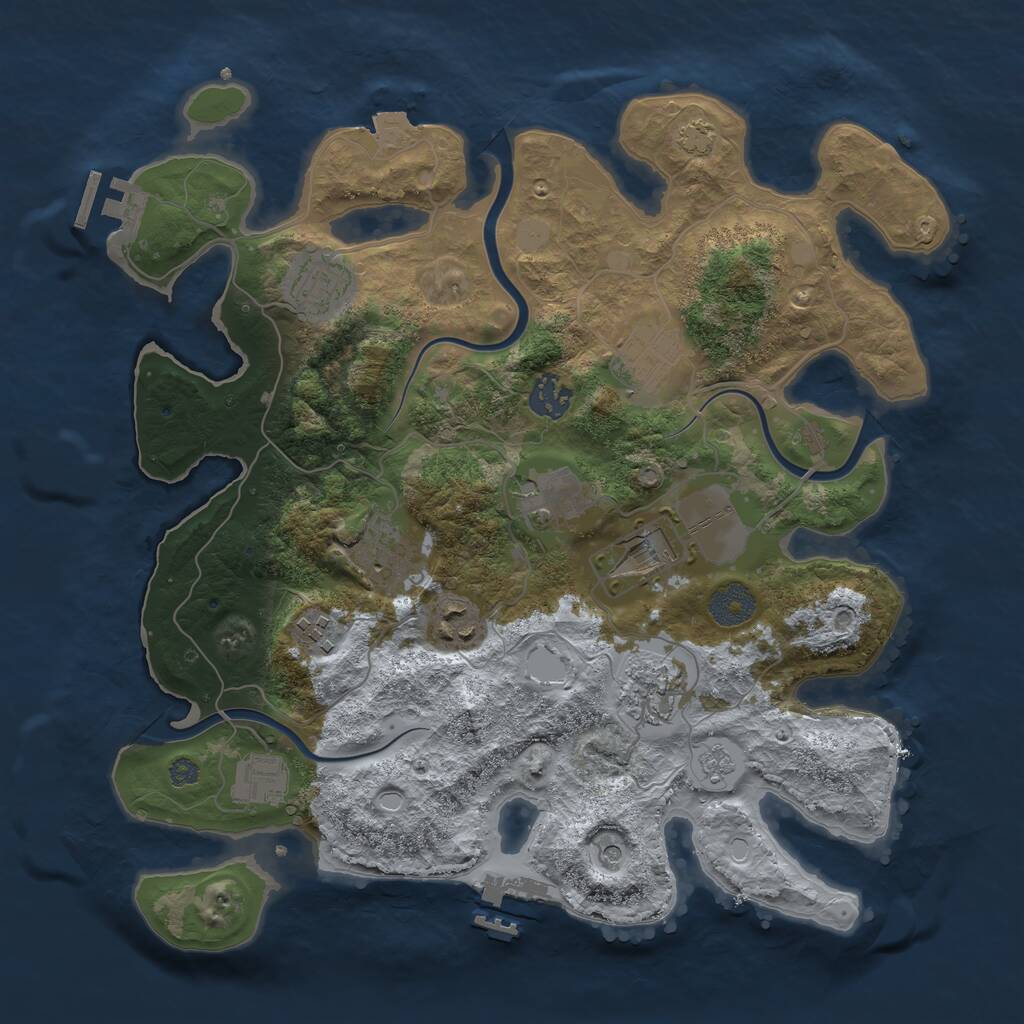 Rust Map: Procedural Map, Size: 3500, Seed: 1768661695, 17 Monuments