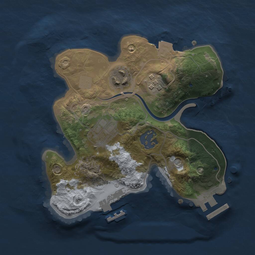 Rust Map: Procedural Map, Size: 2100, Seed: 45643, 10 Monuments