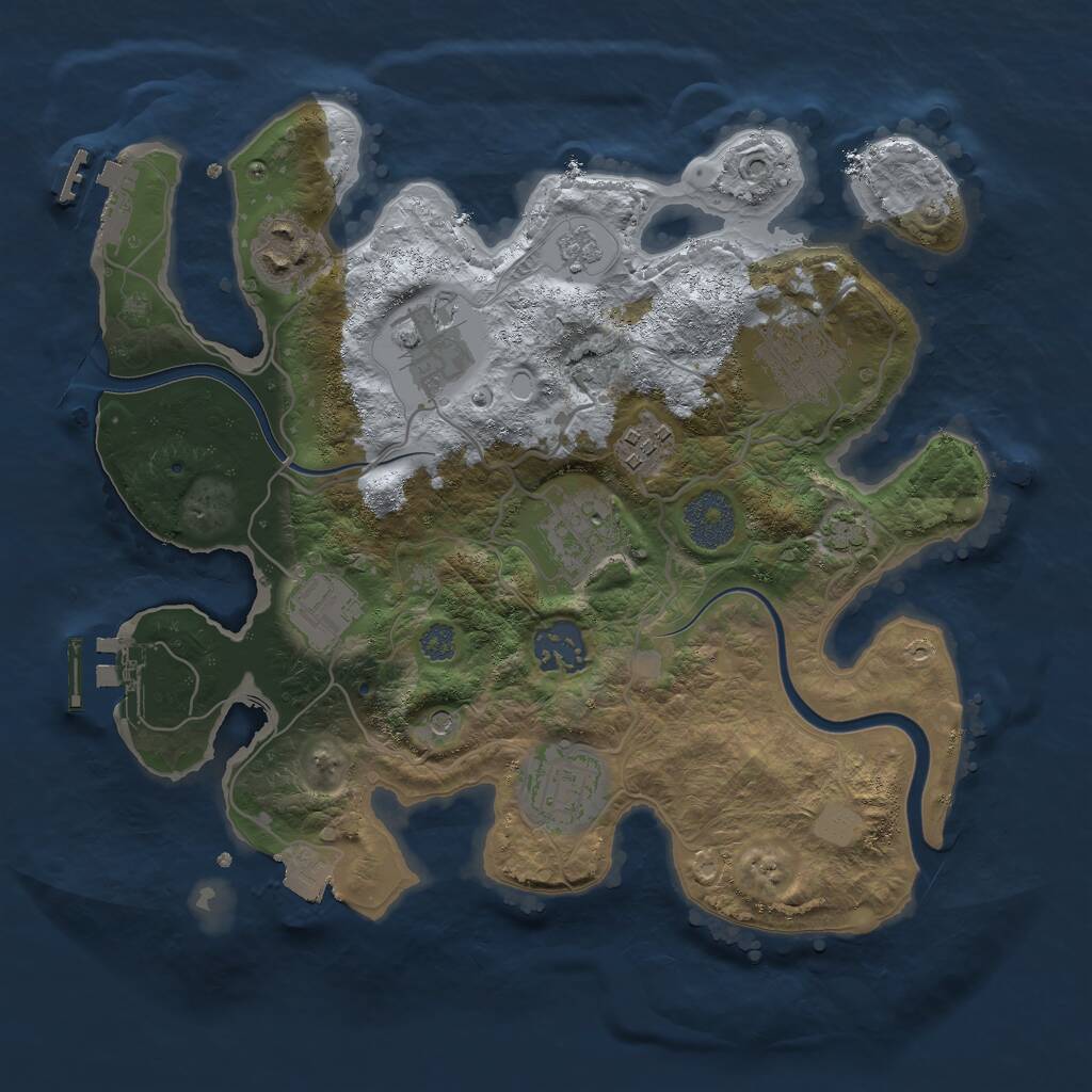 Rust Map: Procedural Map, Size: 3000, Seed: 55836, 15 Monuments