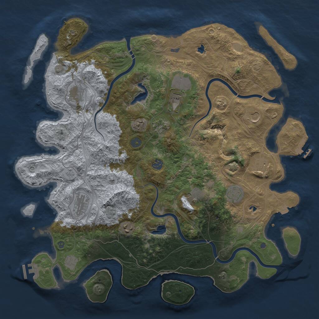 Rust Map: Procedural Map, Size: 4500, Seed: 31837, 19 Monuments