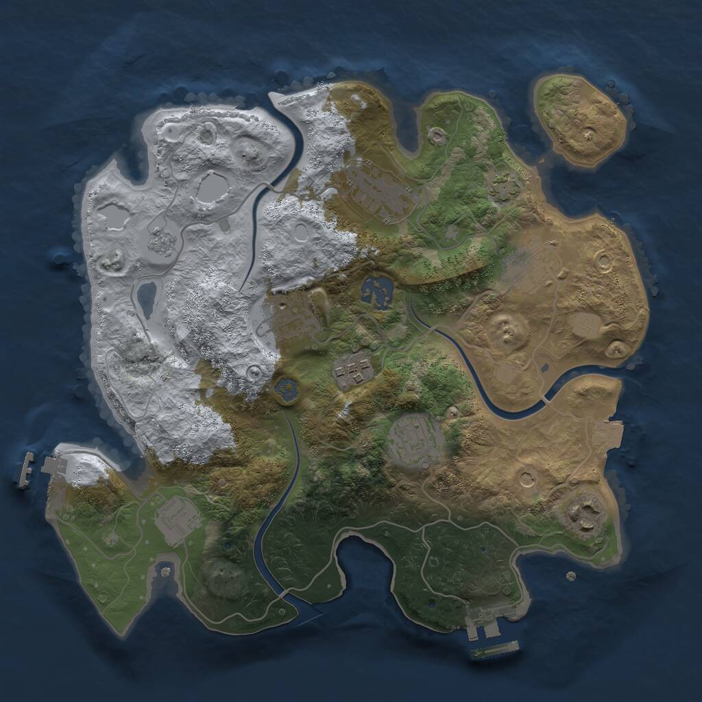 Rust Map: Procedural Map, Size: 3000, Seed: 1780643032, 15 Monuments