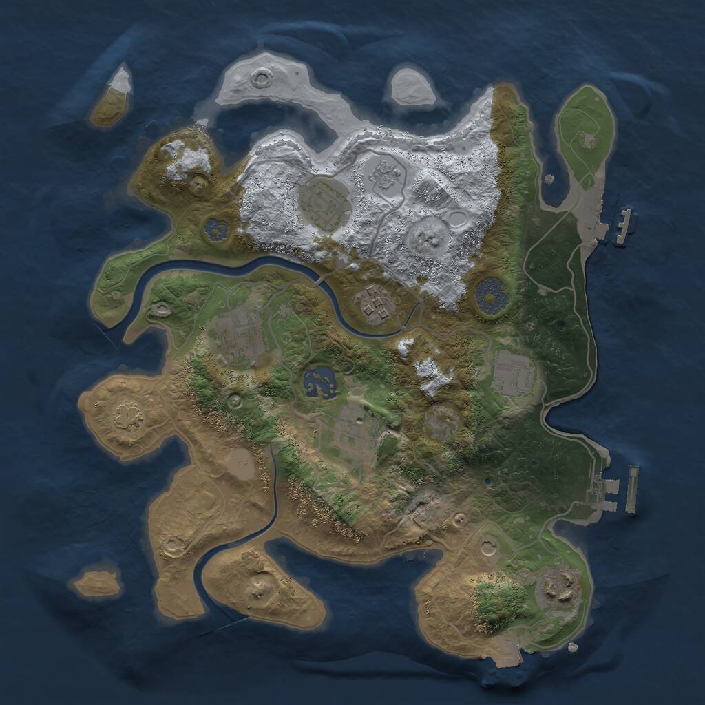 Rust Map: Procedural Map, Size: 3000, Seed: 635321215, 14 Monuments