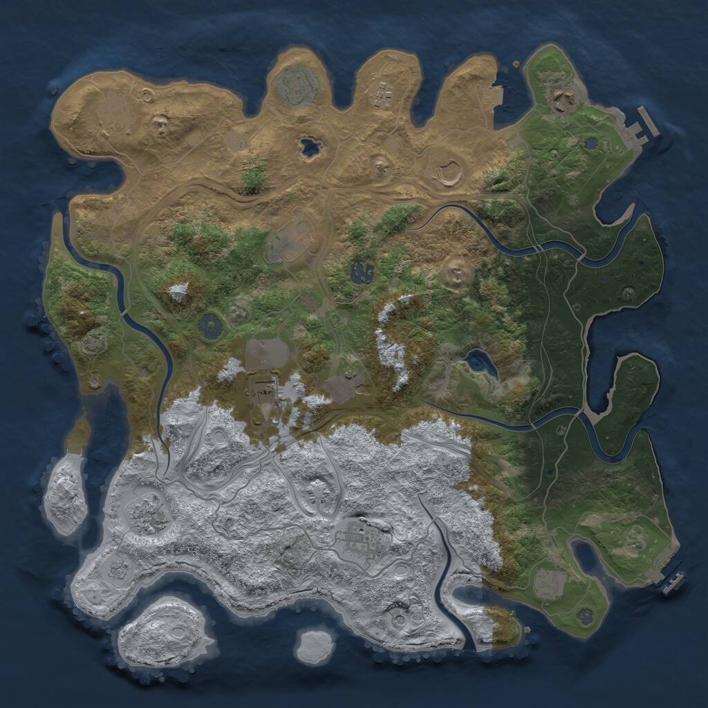 Rust Map: Procedural Map, Size: 4250, Seed: 105227299, 19 Monuments