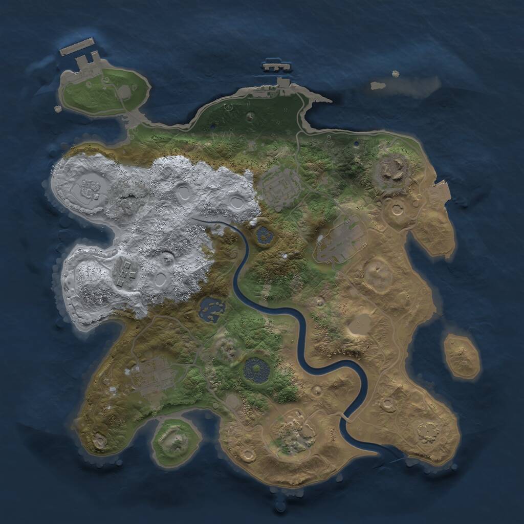 Rust Map: Procedural Map, Size: 3000, Seed: 84721, 15 Monuments
