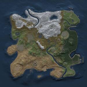 Thumbnail Rust Map: Procedural Map, Size: 3200, Seed: 1657607636, 16 Monuments