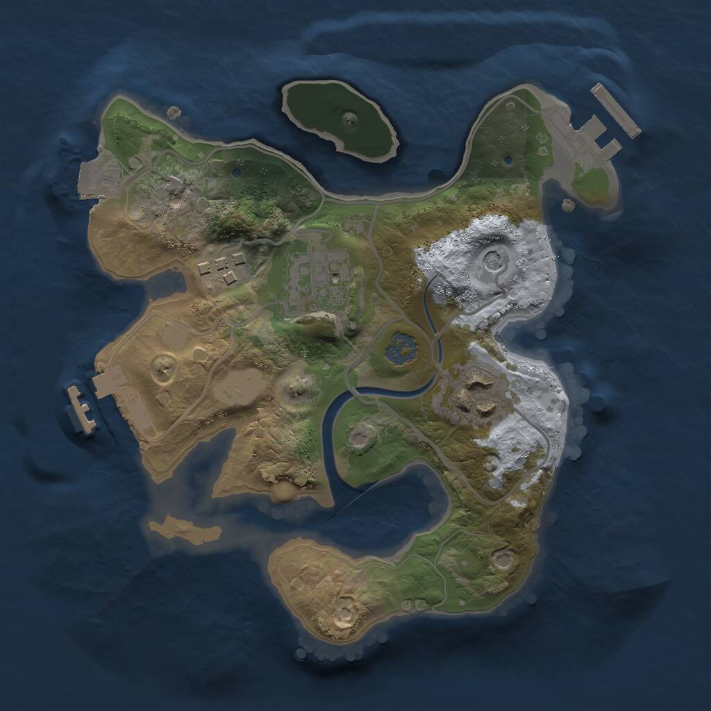 Rust Map: Procedural Map, Size: 2200, Seed: 335741206, 9 Monuments