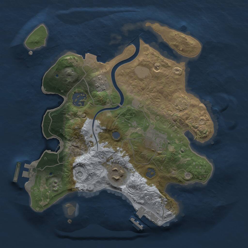 Rust Map: Procedural Map, Size: 2500, Seed: 737868910, 11 Monuments