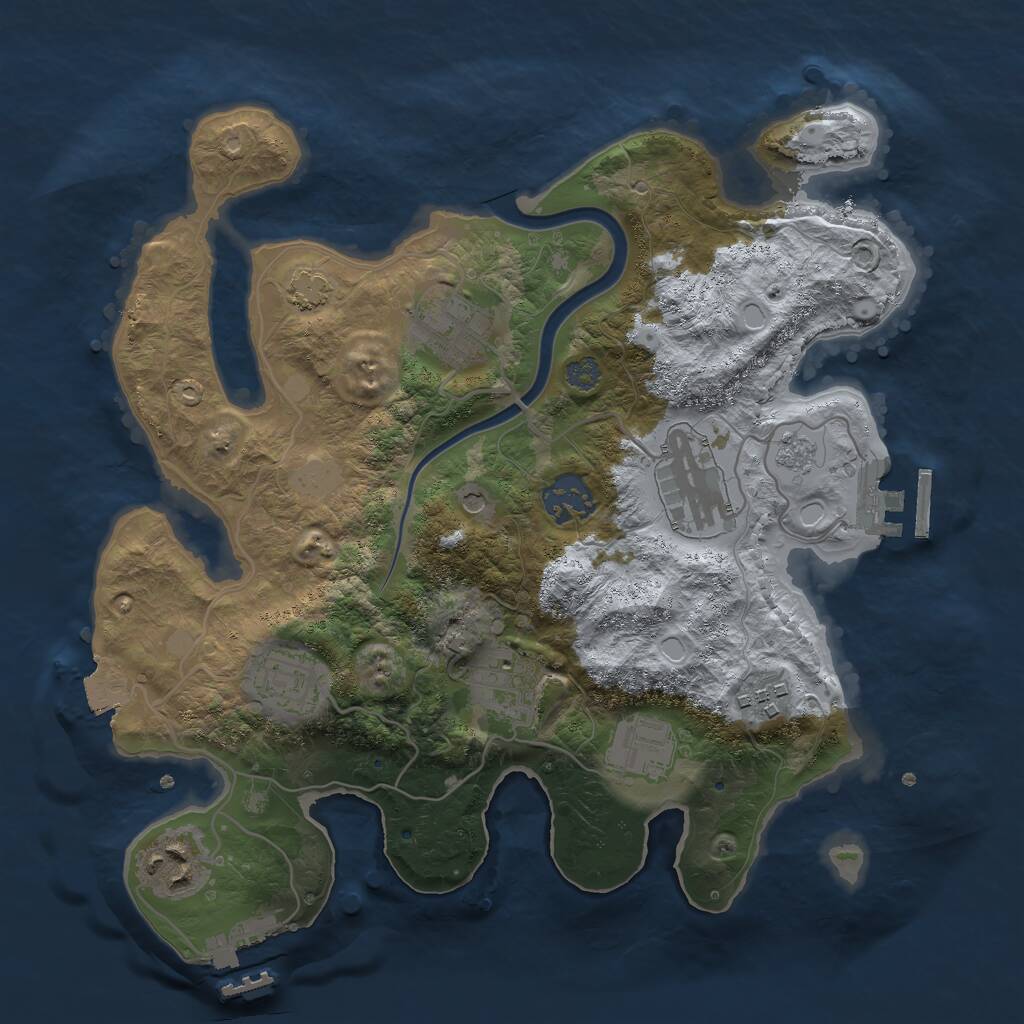 Rust Map: Procedural Map, Size: 3000, Seed: 1310177551, 15 Monuments