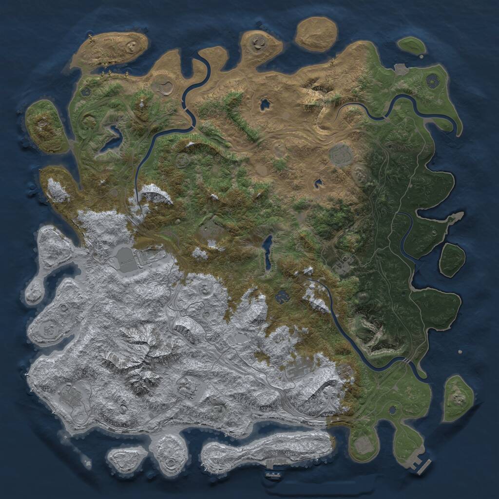 Rust Map: Procedural Map, Size: 5400, Seed: 1230646500, 19 Monuments