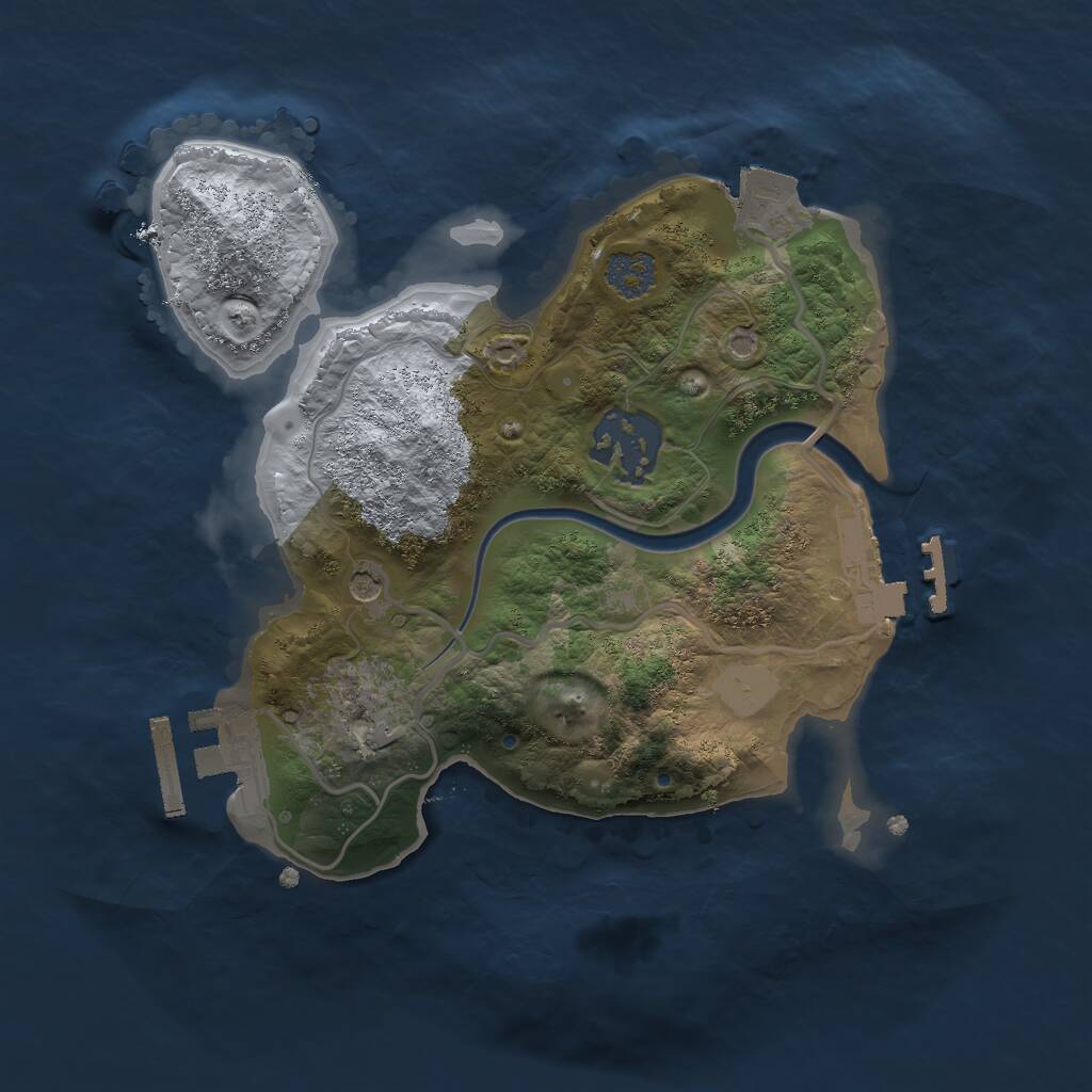 Rust Map: Procedural Map, Size: 2200, Seed: 531150523, 5 Monuments
