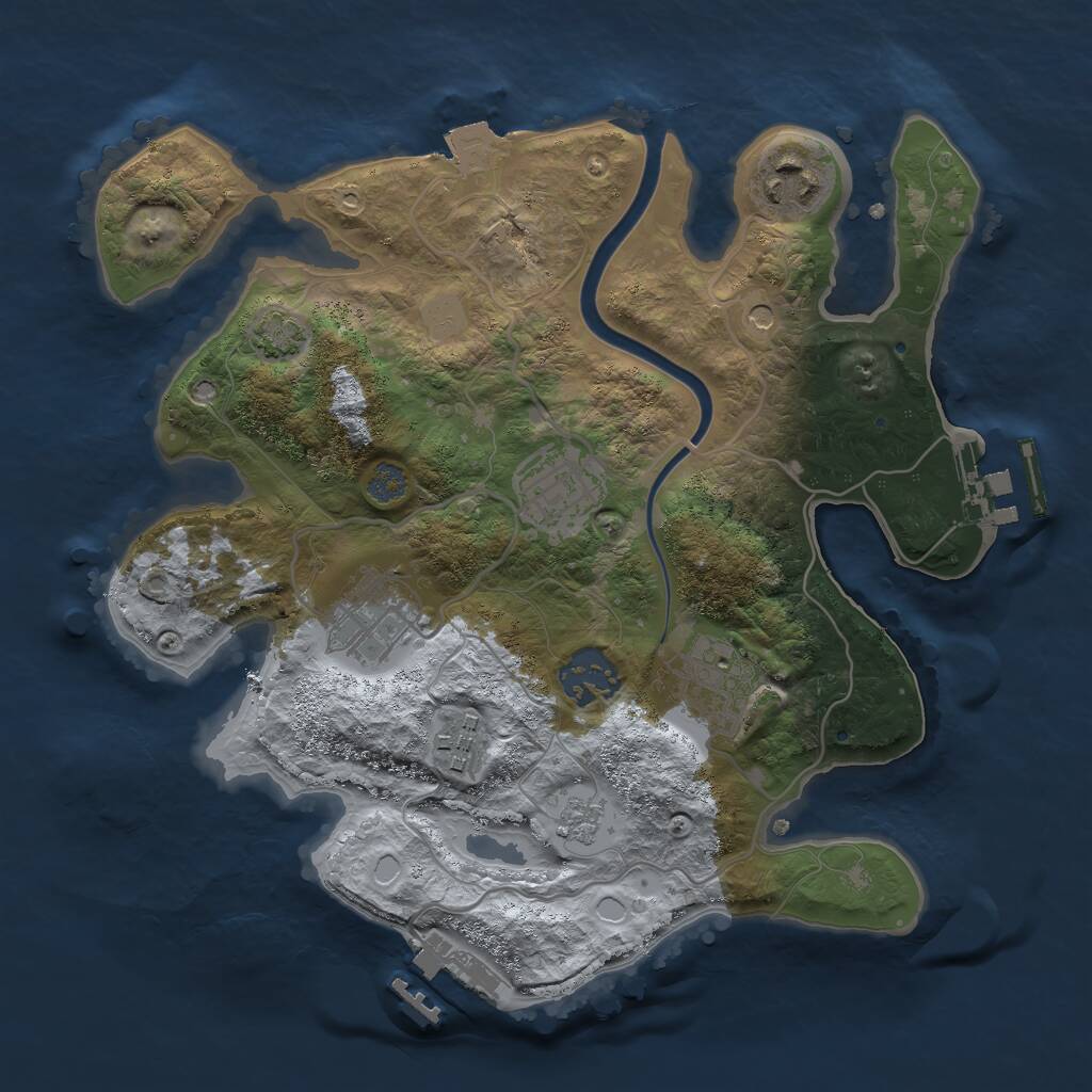 Rust Map: Procedural Map, Size: 2800, Seed: 590935367, 14 Monuments
