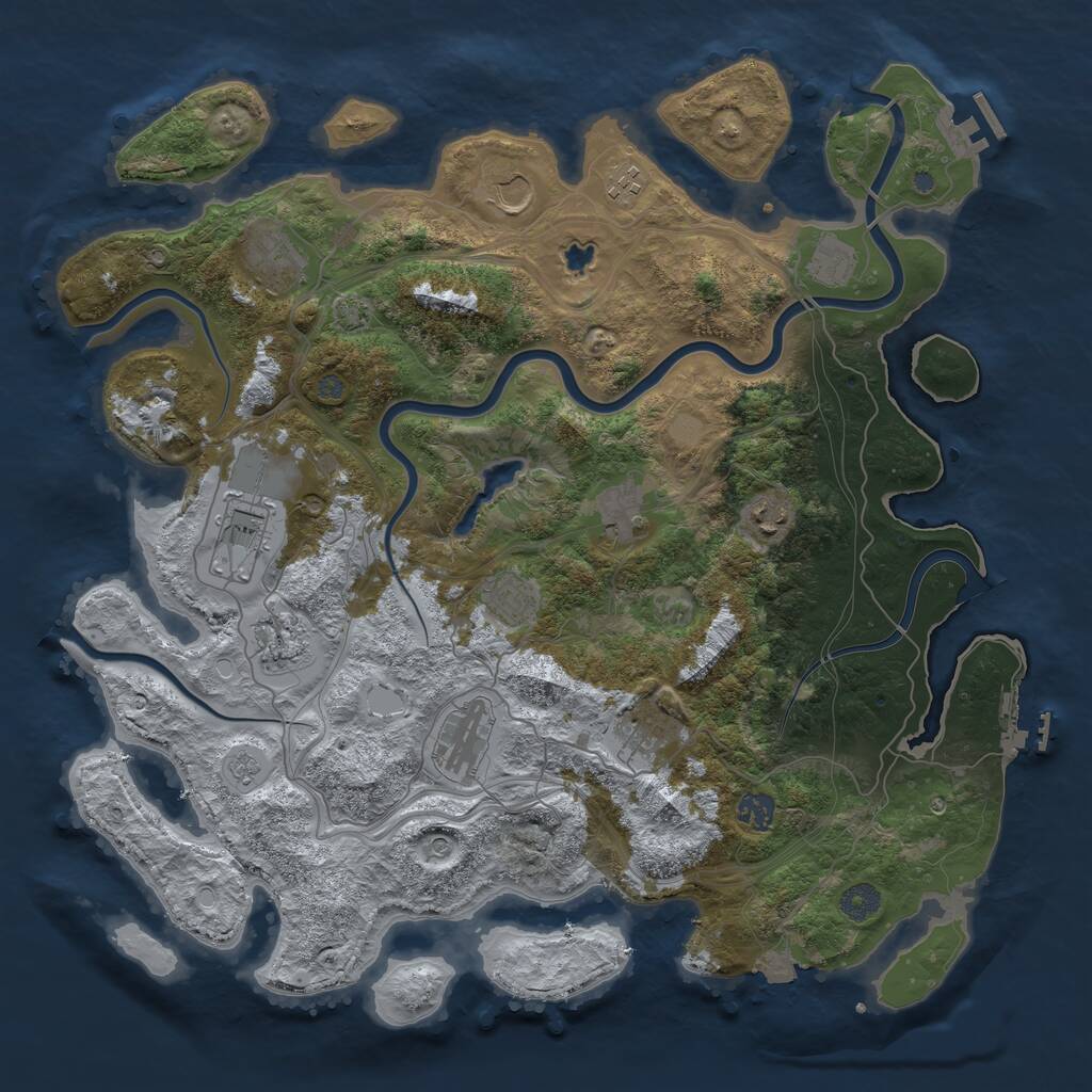 Rust Map: Procedural Map, Size: 4250, Seed: 20261020, 19 Monuments
