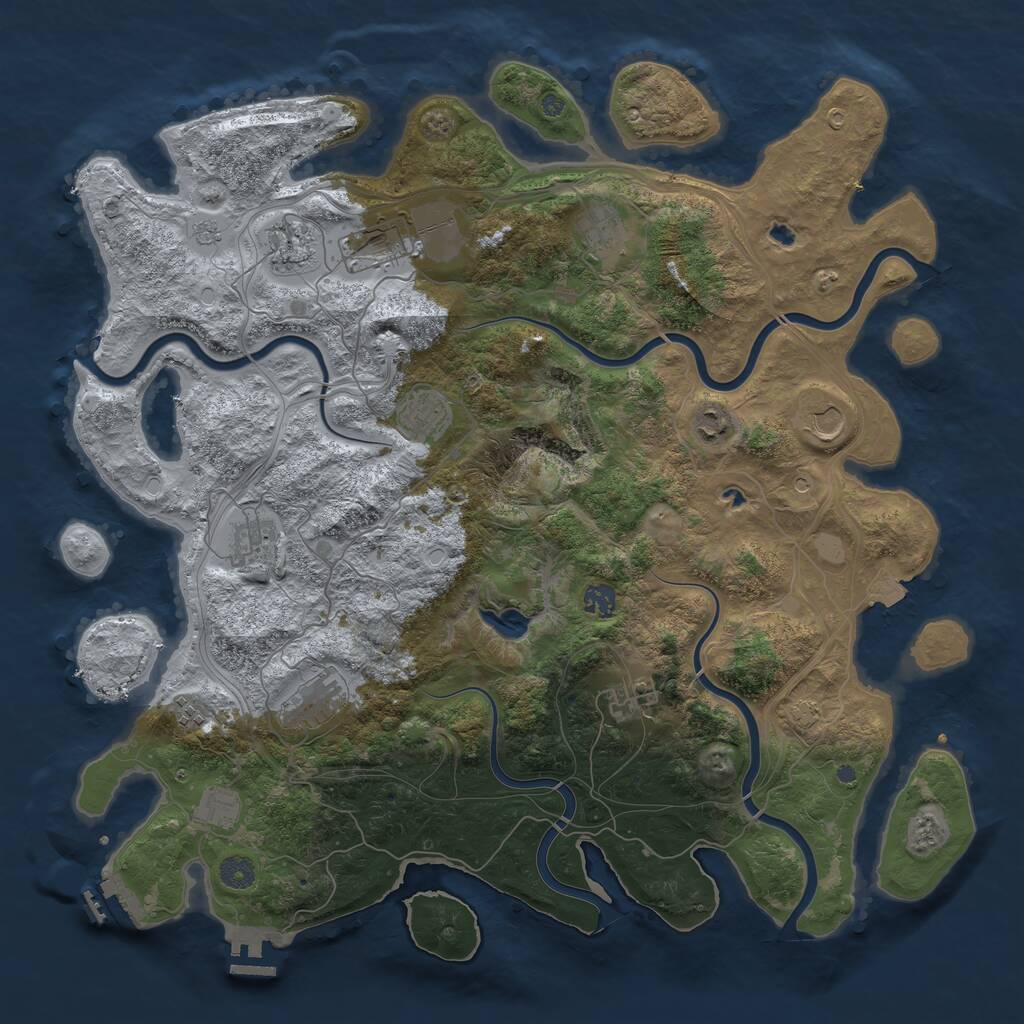 Rust Map: Procedural Map, Size: 4500, Seed: 1470027, 19 Monuments