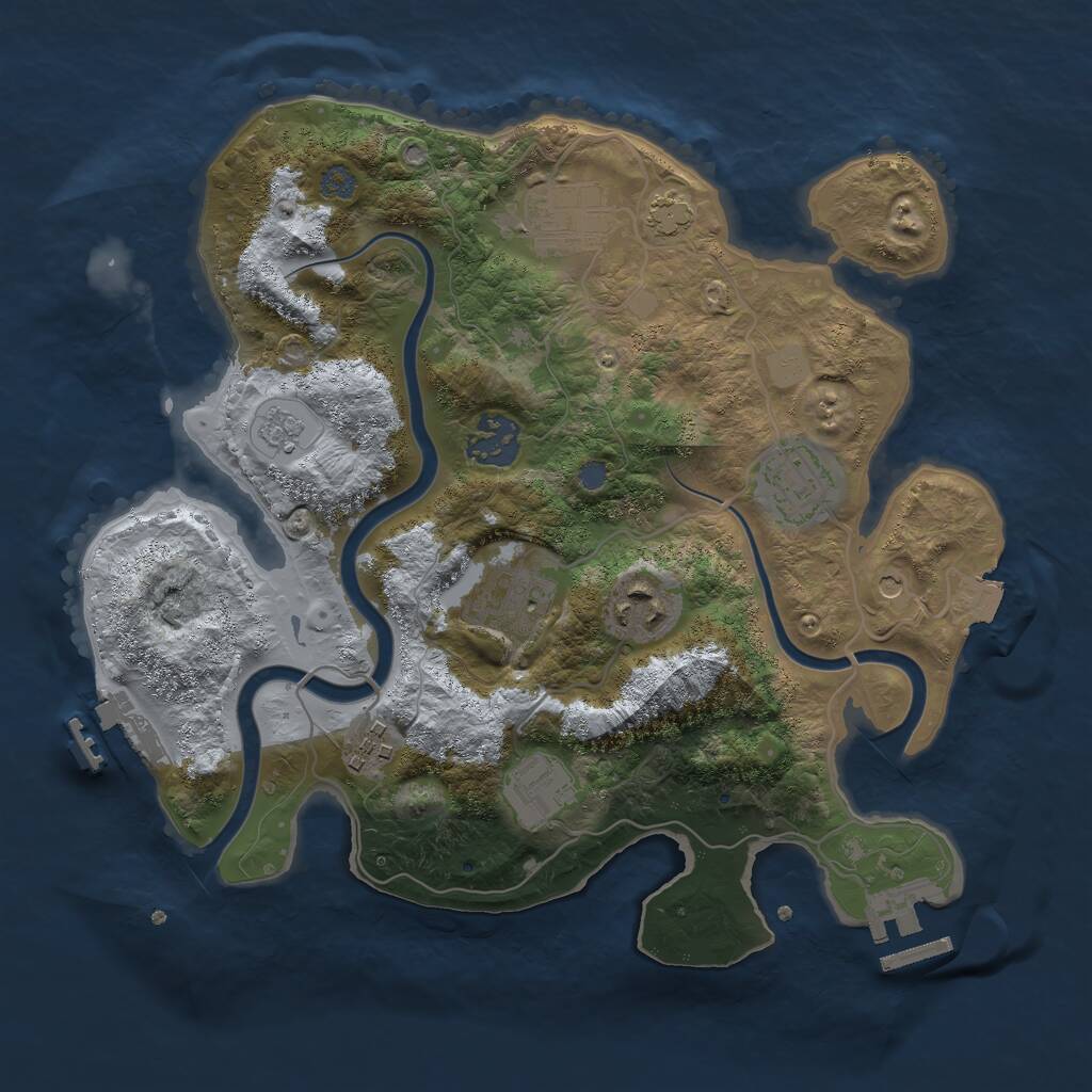 Rust Map: Procedural Map, Size: 3000, Seed: 322124301, 14 Monuments