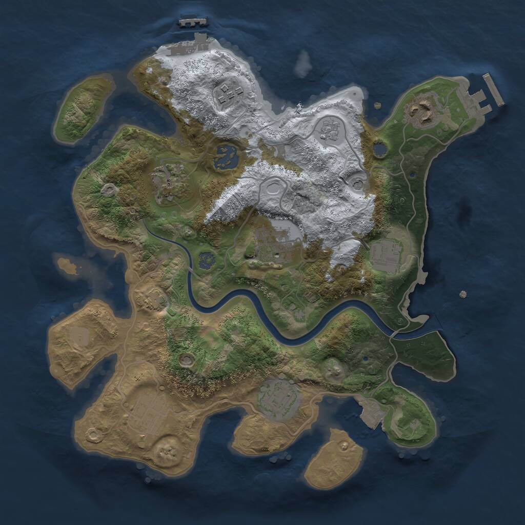 Rust Map: Procedural Map, Size: 3000, Seed: 1563620409, 15 Monuments
