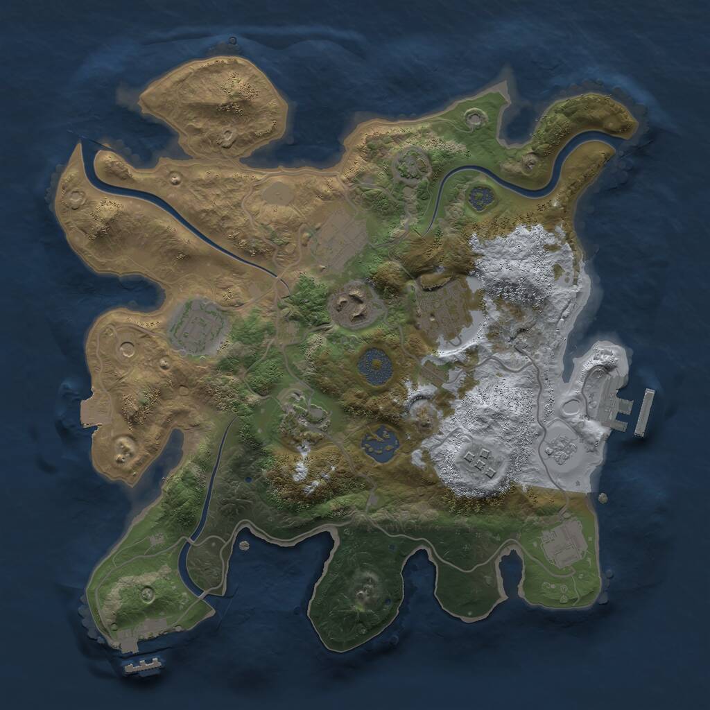 Rust Map: Procedural Map, Size: 3000, Seed: 2117896518, 15 Monuments