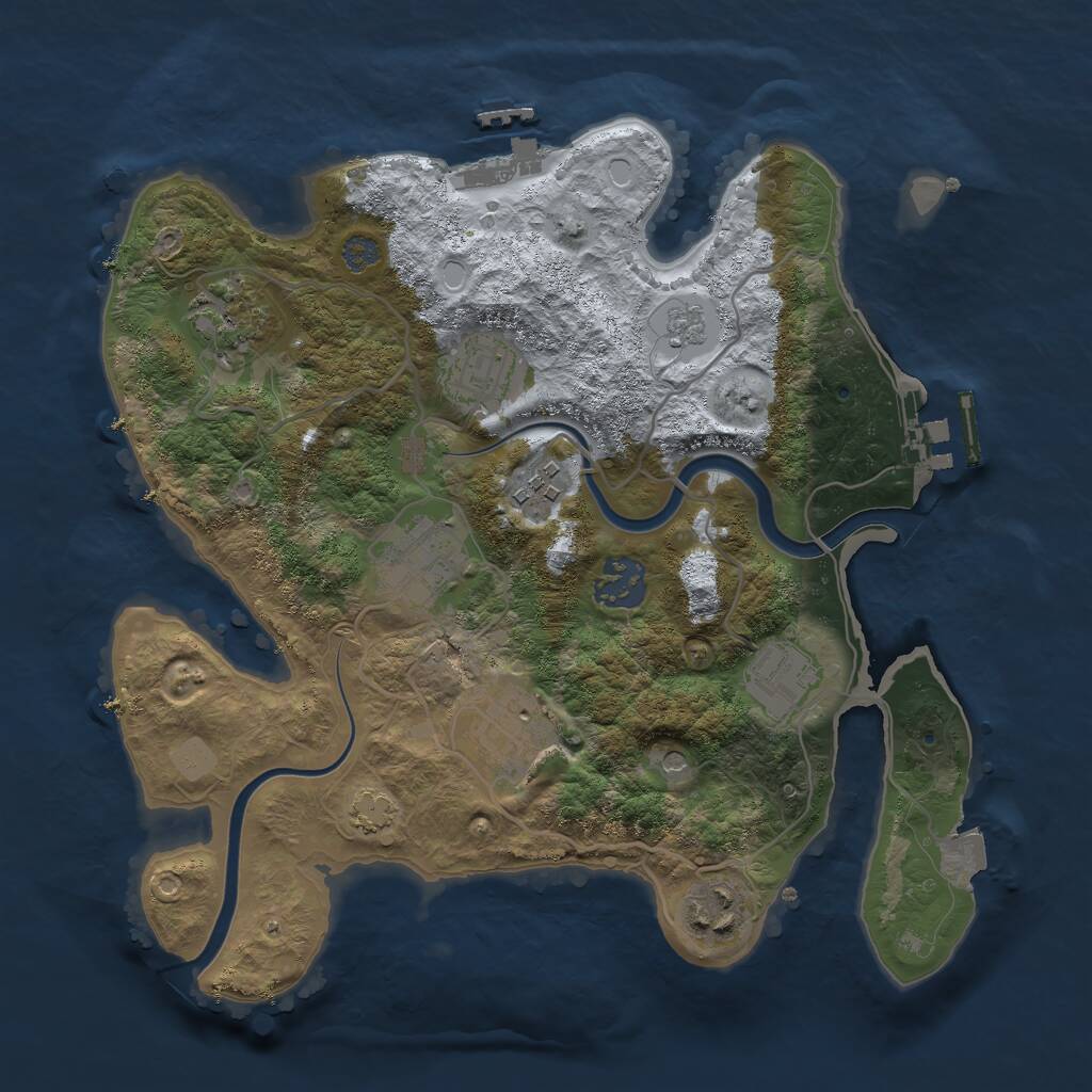 Rust Map: Procedural Map, Size: 3000, Seed: 1130027057, 15 Monuments