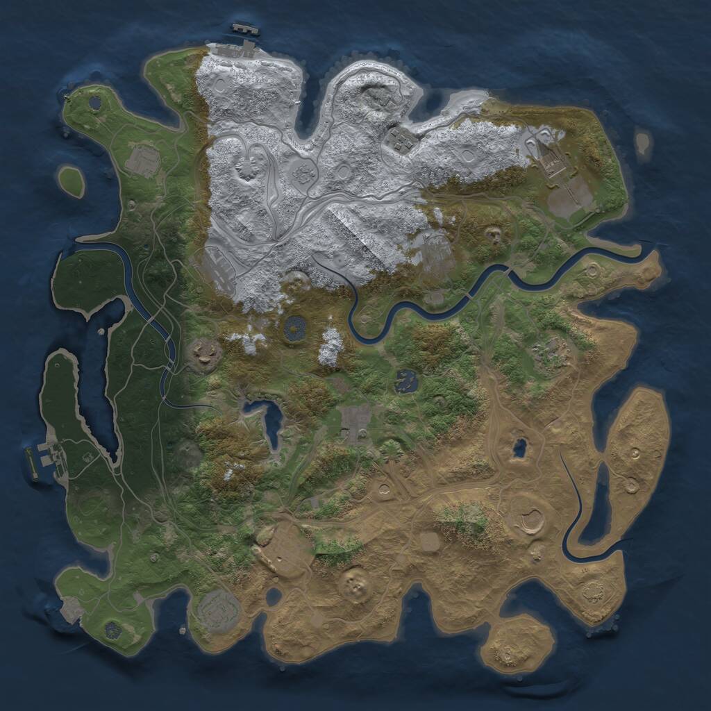 Rust Map: Procedural Map, Size: 4250, Seed: 583184, 19 Monuments