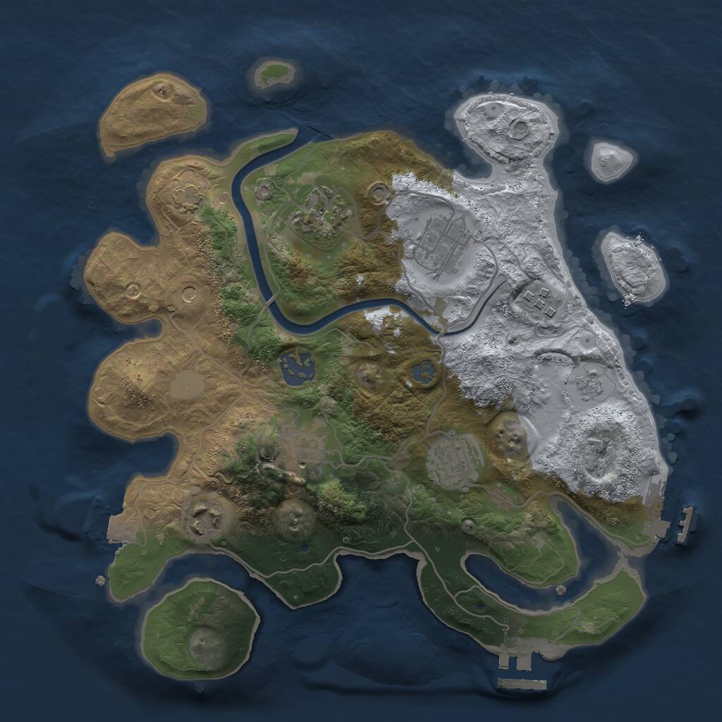 Rust Map: Procedural Map, Size: 3000, Seed: 1929552946, 15 Monuments