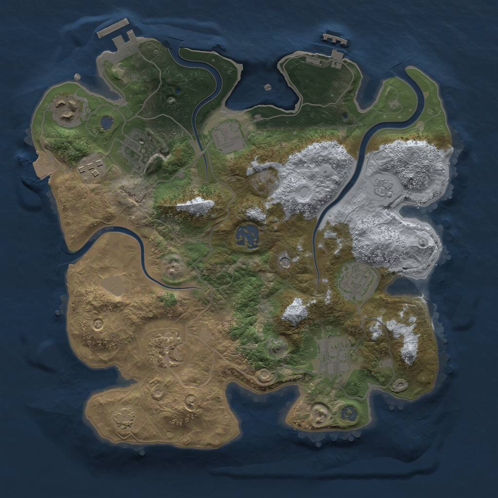 Rust Map: Procedural Map, Size: 3000, Seed: 785022298, 15 Monuments
