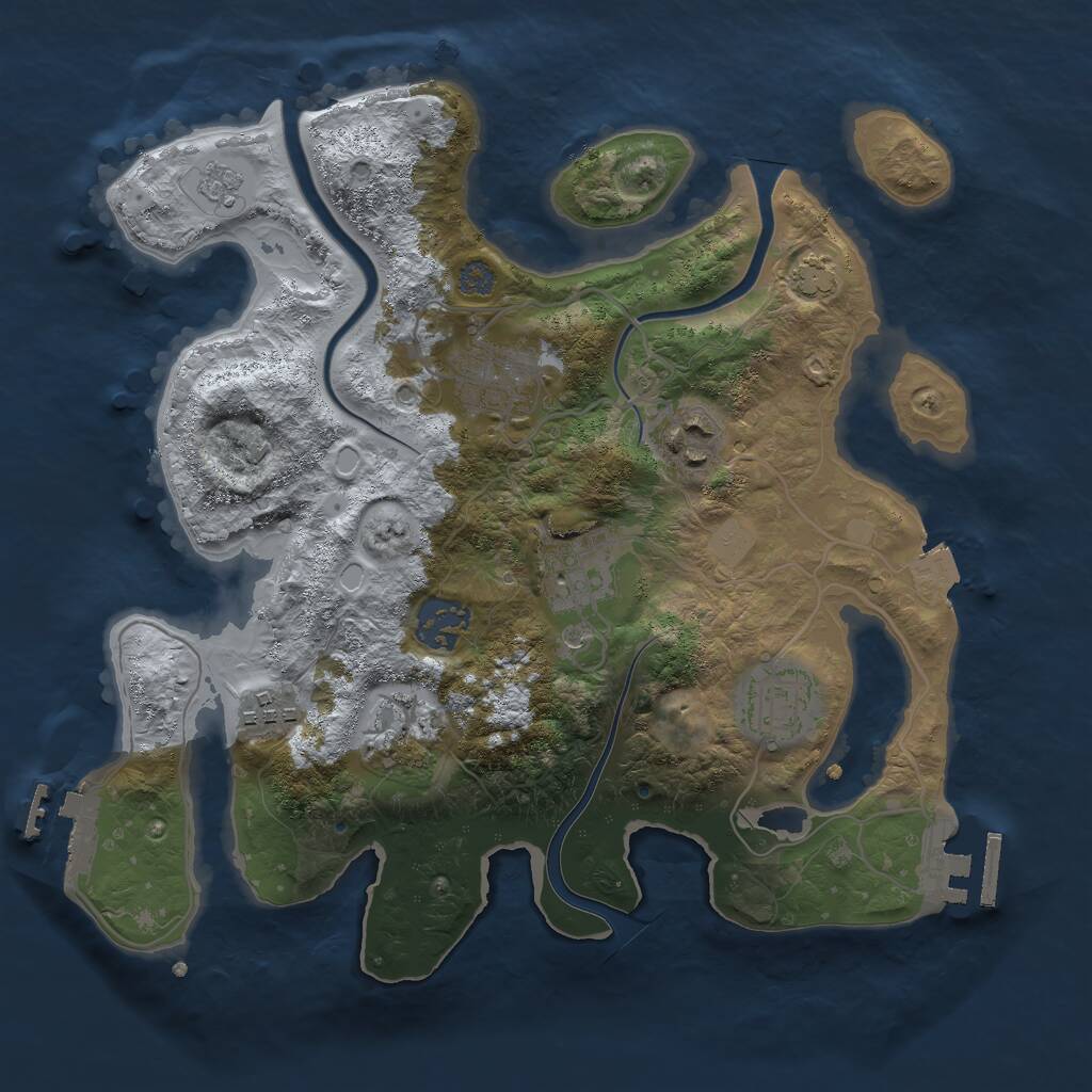 Rust Map: Procedural Map, Size: 3000, Seed: 1834273064, 15 Monuments