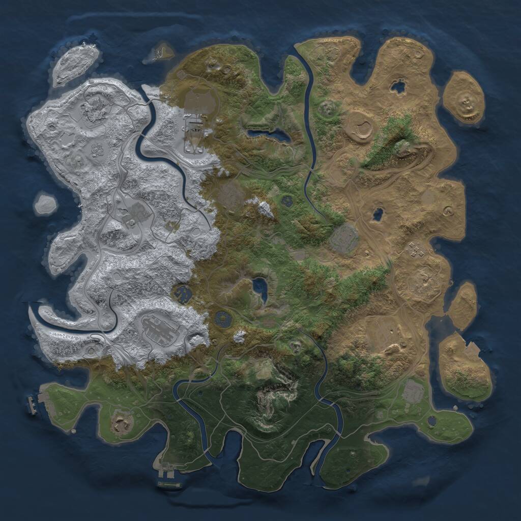 Rust Map: Procedural Map, Size: 4500, Seed: 321038010, 19 Monuments