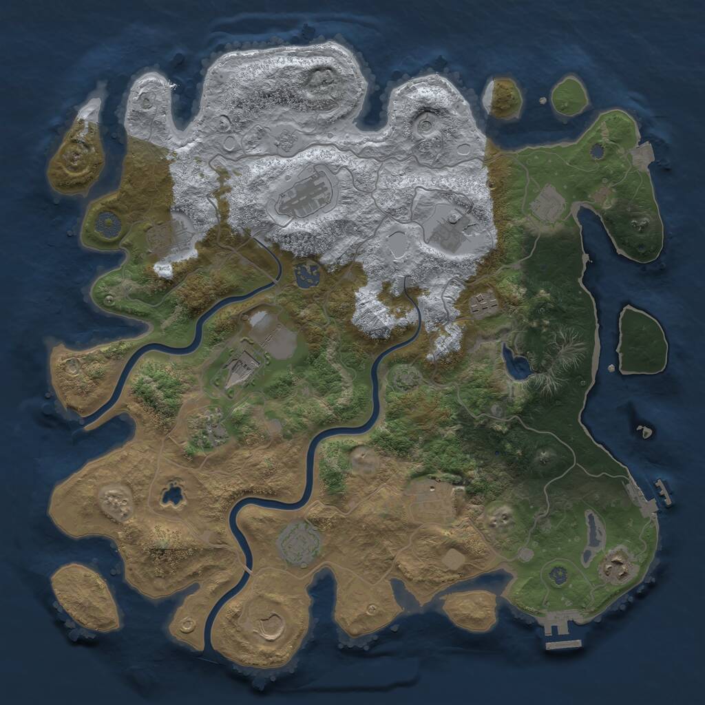 Rust Map: Procedural Map, Size: 4000, Seed: 555132194, 19 Monuments