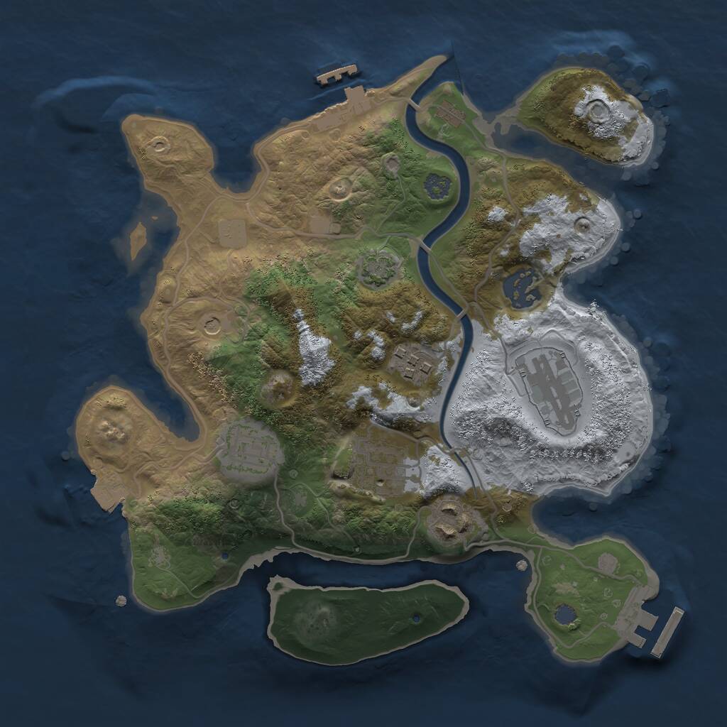 Rust Map: Procedural Map, Size: 2750, Seed: 1699389291, 13 Monuments