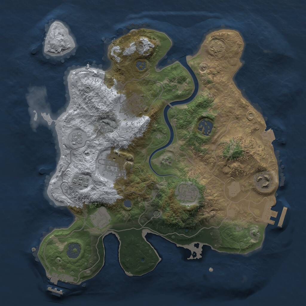 Rust Map: Procedural Map, Size: 3000, Seed: 147621143, 14 Monuments