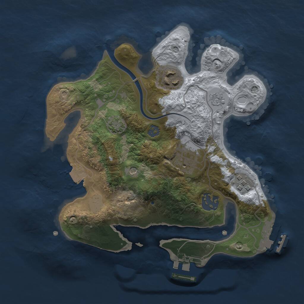 Rust Map: Procedural Map, Size: 2500, Seed: 878160120, 12 Monuments