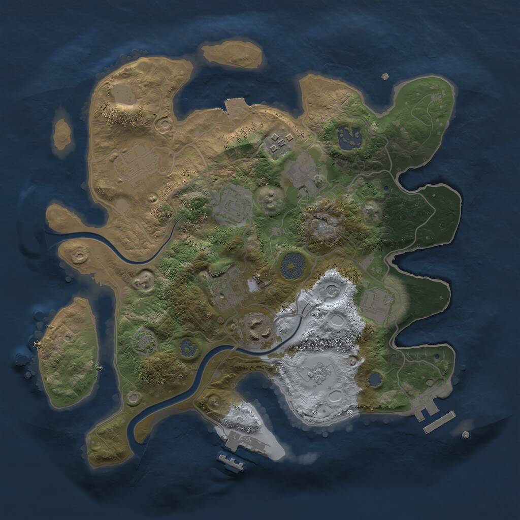 Rust Map: Procedural Map, Size: 3000, Seed: 12186748, 15 Monuments