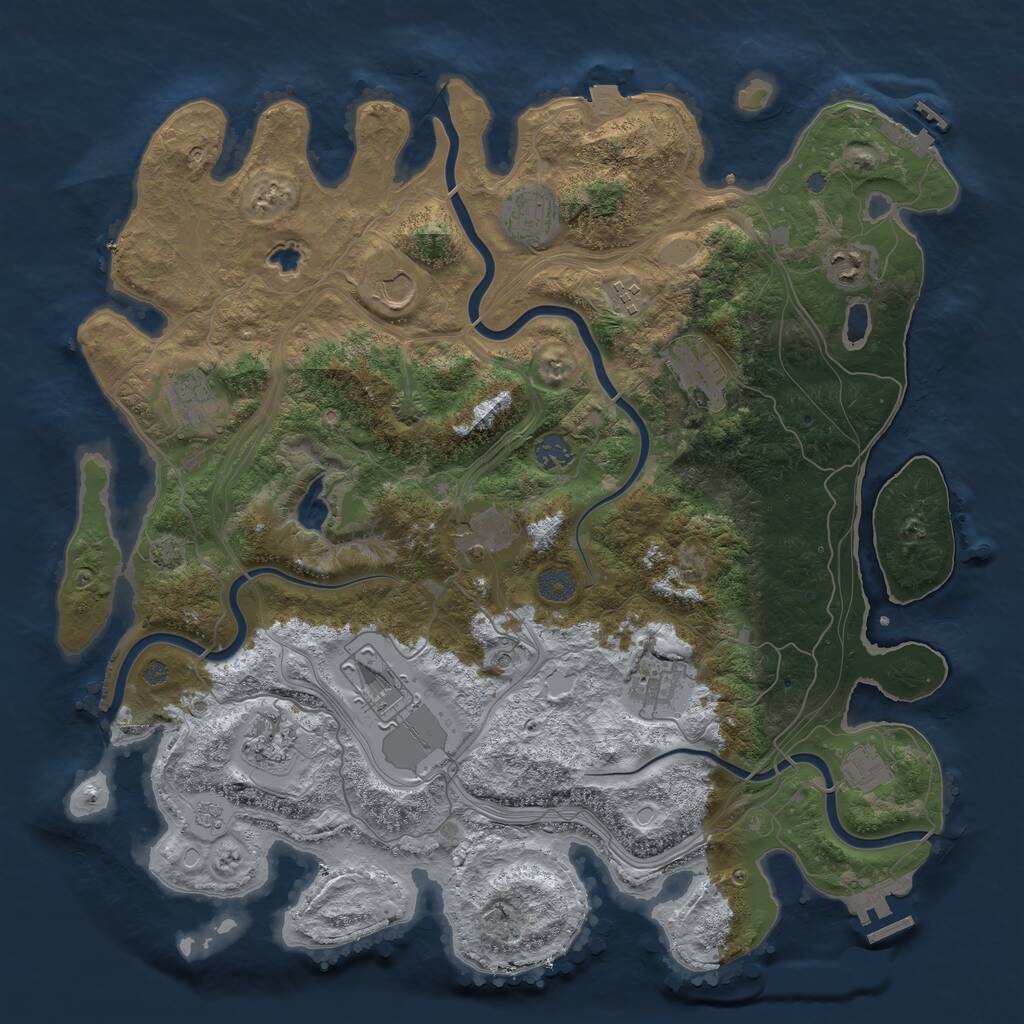 Rust Map: Procedural Map, Size: 4250, Seed: 411345639, 19 Monuments