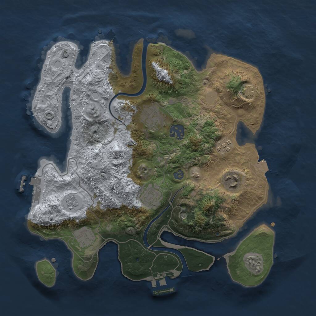 Rust Map: Procedural Map, Size: 3000, Seed: 2059565144, 13 Monuments