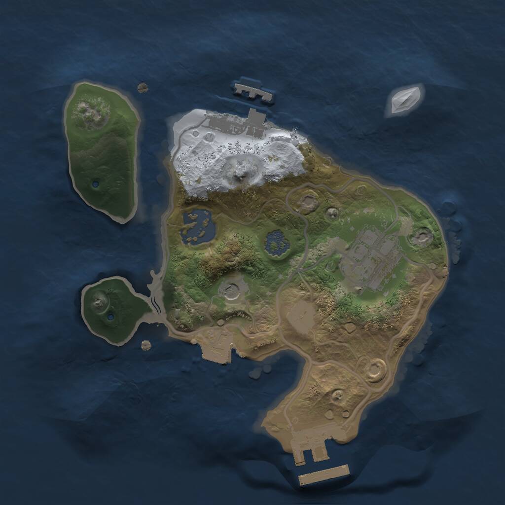 Rust Map: Procedural Map, Size: 2000, Seed: 2089479893, 8 Monuments