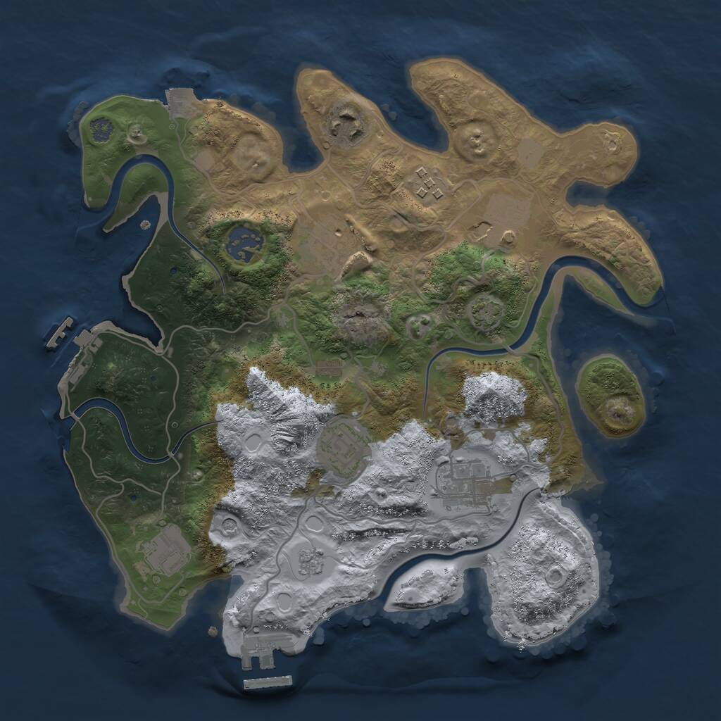 Rust Map: Procedural Map, Size: 3000, Seed: 59910272, 15 Monuments