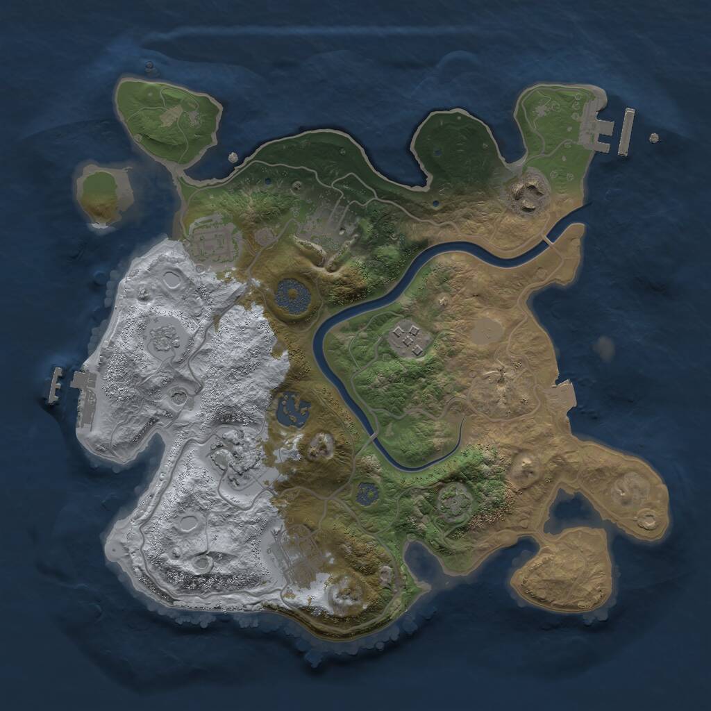 Rust Map: Procedural Map, Size: 3000, Seed: 48688995, 15 Monuments