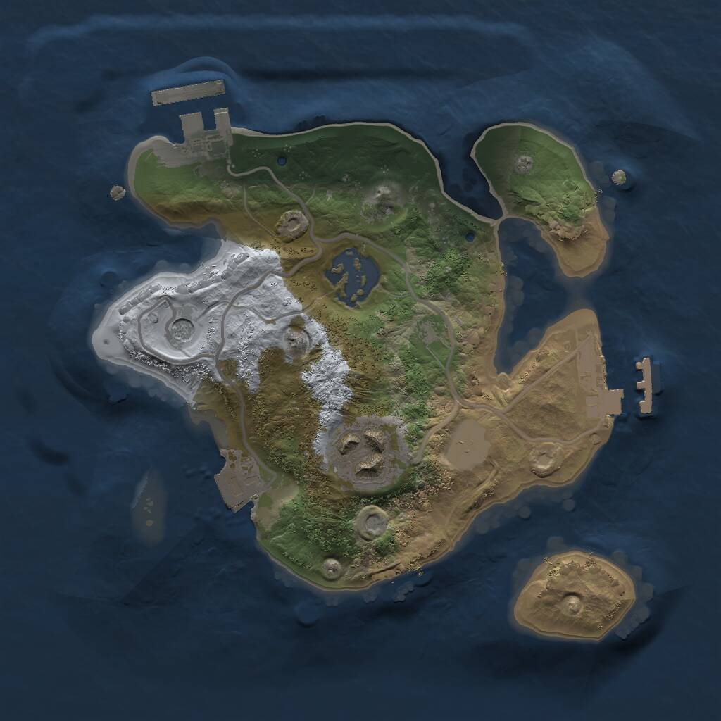 Rust Map: Procedural Map, Size: 2000, Seed: 1089137652, 8 Monuments