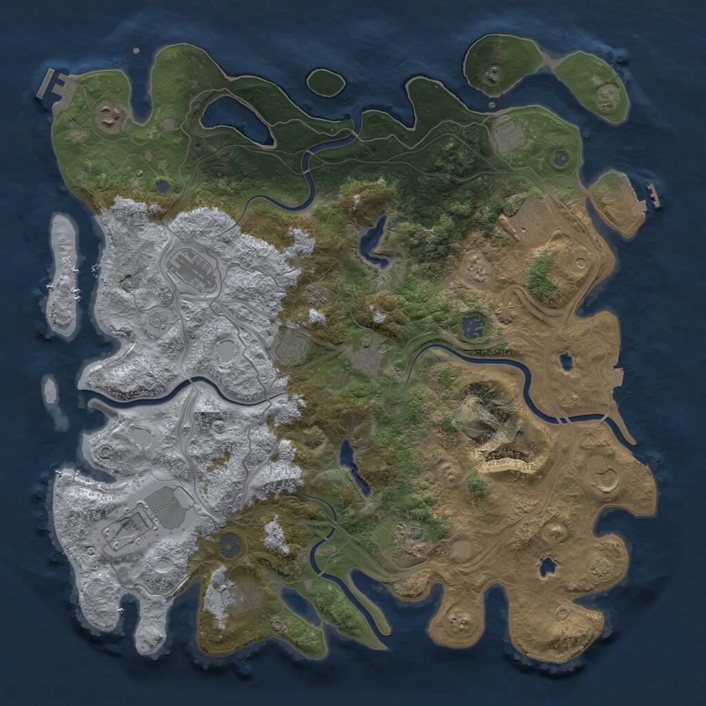 Rust Map: Procedural Map, Size: 4500, Seed: 2123149666, 19 Monuments