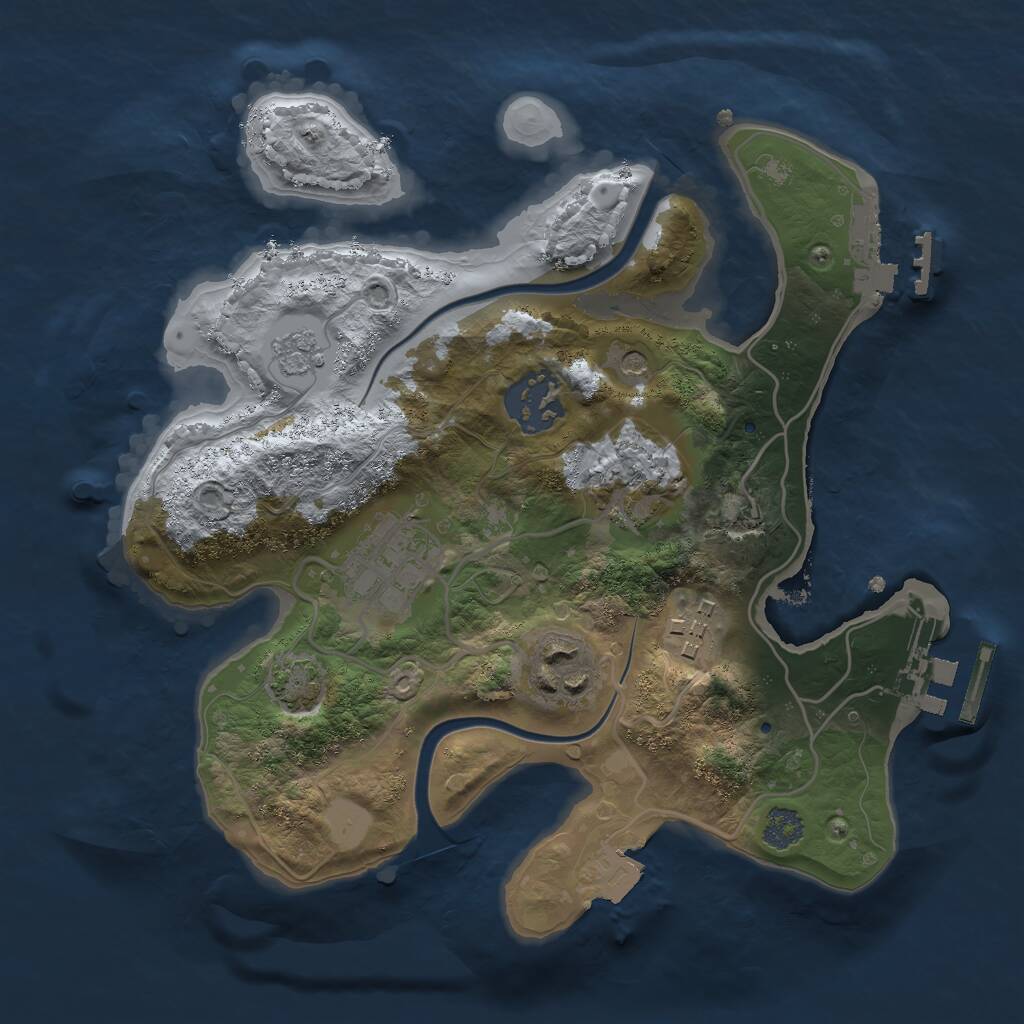 Rust Map: Procedural Map, Size: 2500, Seed: 1811560113, 13 Monuments