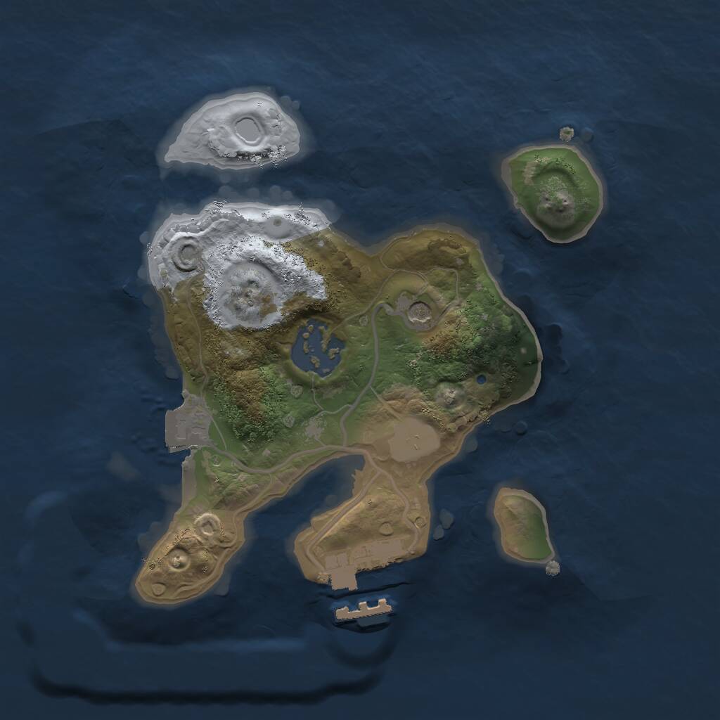 Rust Map: Procedural Map, Size: 2000, Seed: 51245, 4 Monuments