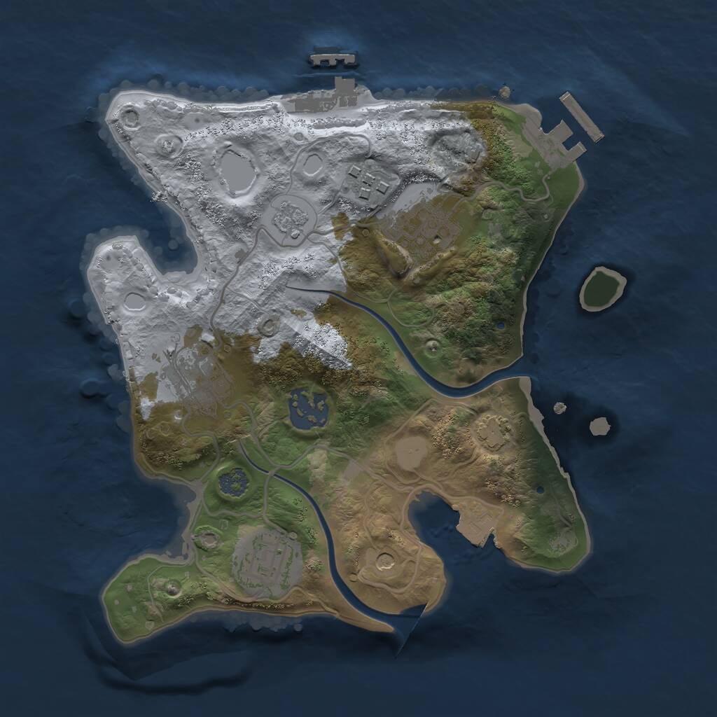 Rust Map: Procedural Map, Size: 2500, Seed: 27896, 11 Monuments