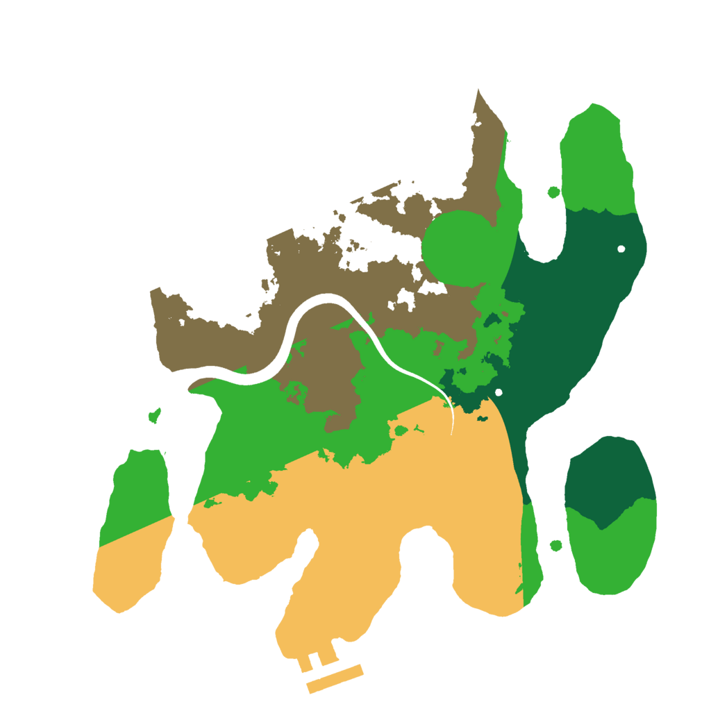 Biome Rust Map: Procedural Map, Size: 2500, Seed: 2091524968