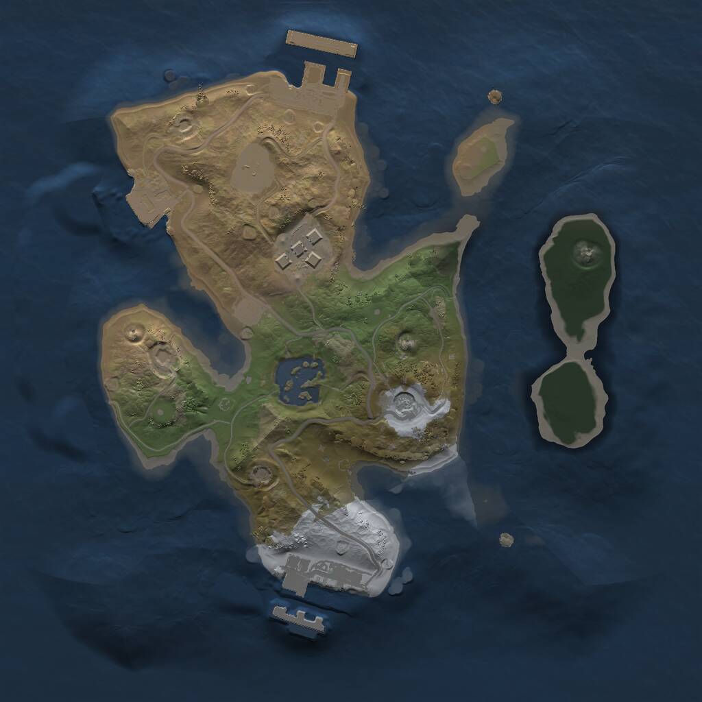 Rust Map: Procedural Map, Size: 2000, Seed: 3211, 6 Monuments