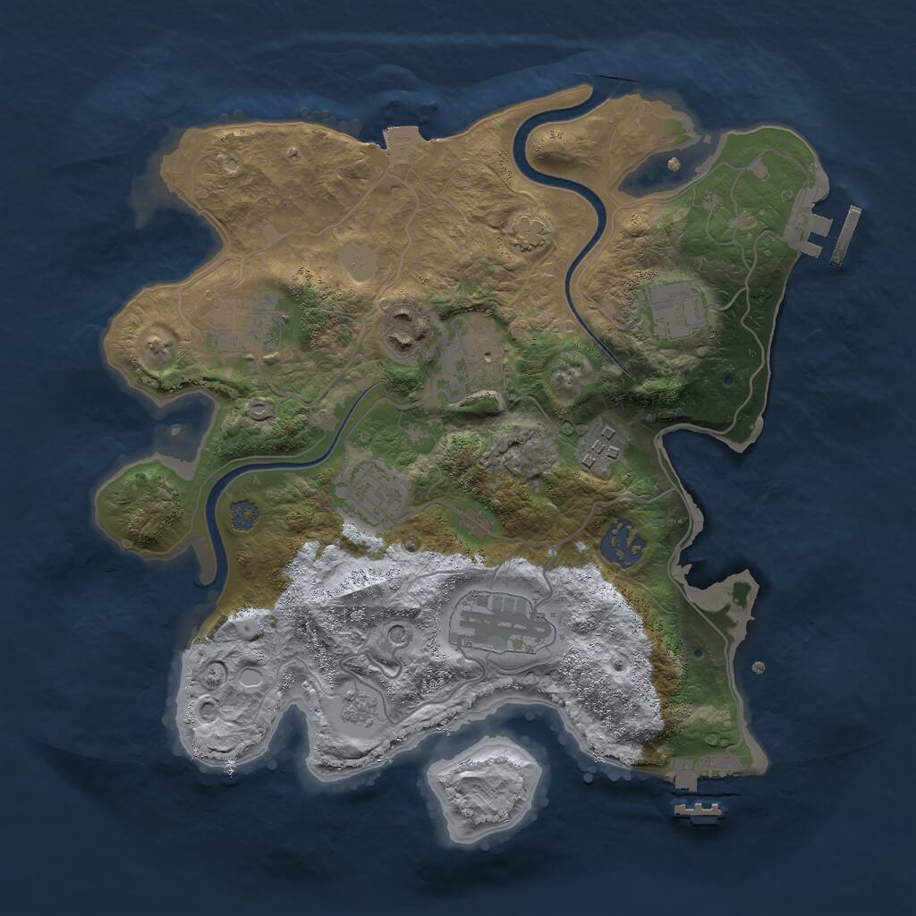 Rust Map: Procedural Map, Size: 3000, Seed: 1179181398, 15 Monuments