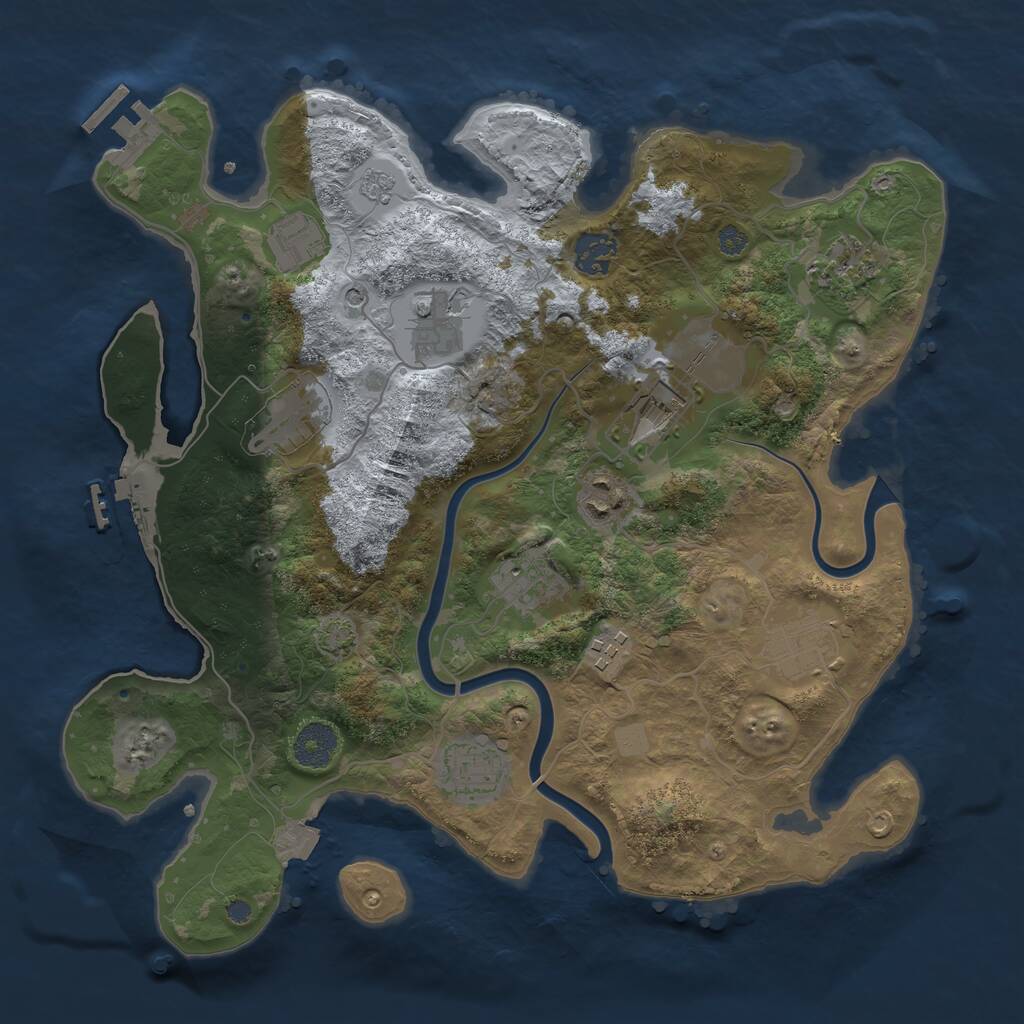 Rust Map: Procedural Map, Size: 3500, Seed: 149861245, 18 Monuments