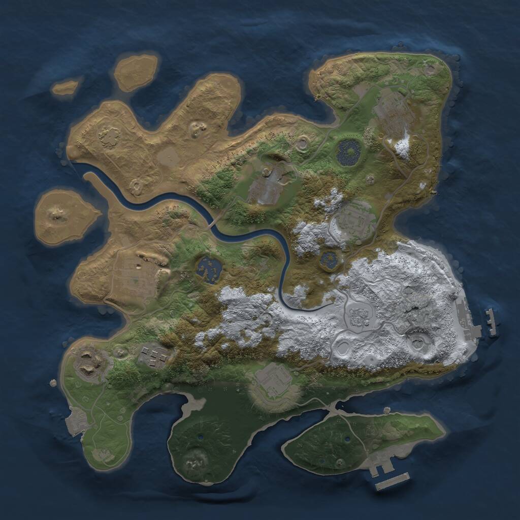 Rust Map: Procedural Map, Size: 3000, Seed: 250191300, 15 Monuments