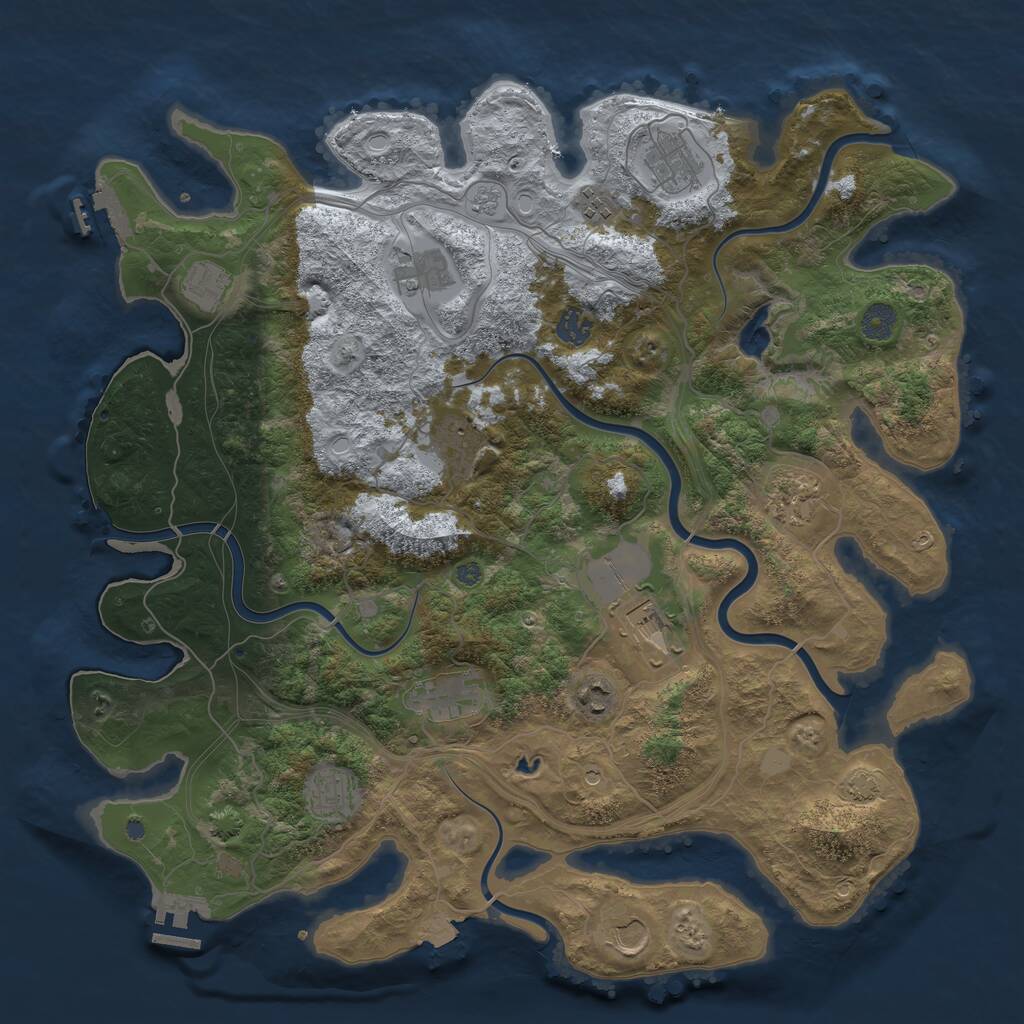 Rust Map: Procedural Map, Size: 4250, Seed: 777666777, 19 Monuments