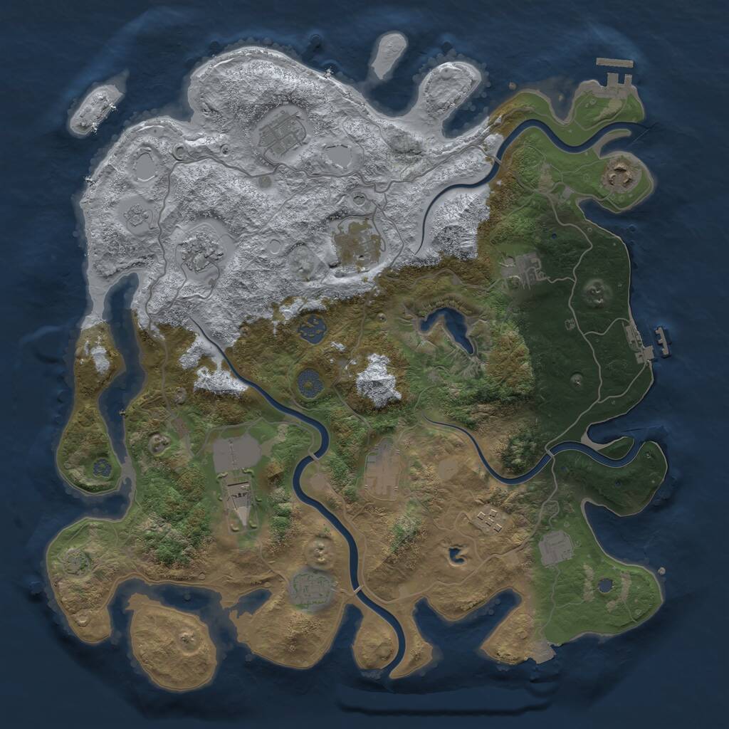 Rust Map: Procedural Map, Size: 4000, Seed: 585559534, 18 Monuments