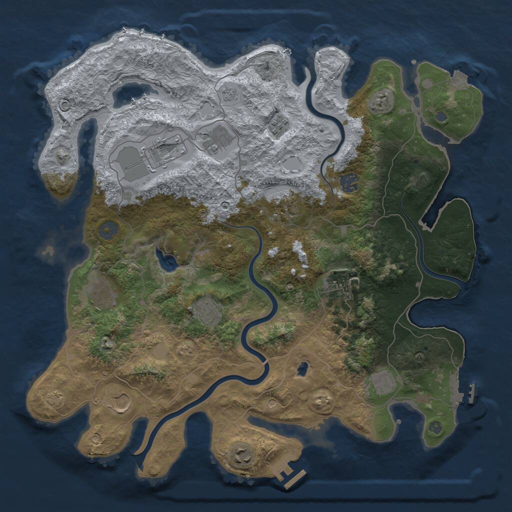 Rust Map: Procedural Map, Size: 4000, Seed: 1944455001, 18 Monuments